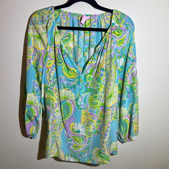 Lilly Pulitzer Tops - WOMEN'S LILLY PULITZER SARABETH SILK TOP - SIZE L